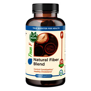 Natural fiber blend supplement 90 Capsules, Truemed Organic flax seed Powder 750 mg front image