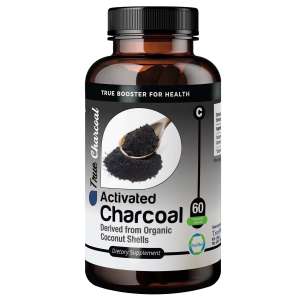 TrueMed Activated Charcoal 1200 mg Per Serving Capsule, Natural Detox and Gas Relief Supplement front image