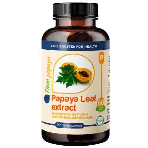 TrueMed Papaya Leaf Extract 500 mg: Nourishing Platelet Support, carica papaya leaf extract, 60 capsule front image