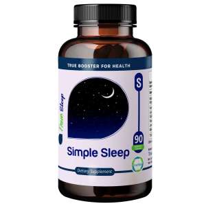 TrueMed Simple Sleep: Your Ultimate Natural Sleep Support, 994mg, 90 Vegetable Capsules, Valerian Extract and Melatonin front image