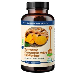 TrueMed Turmeric Curcumin with Bioperine 1350mg Supplements 60 Capsules, Natural Anti-Inflammatory and Joint Support front image